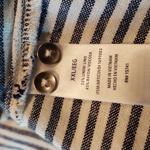 SPLENDID Sleeveless Button Front Striped Top Tunic XXL NWOT - Picture 11 of 12